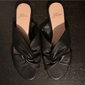 J. Crew Black Leather Knot Sandals